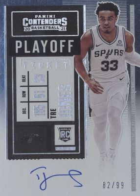 Tre Jones Rookie Jersey Patch Card Panini Contenders 2020-21